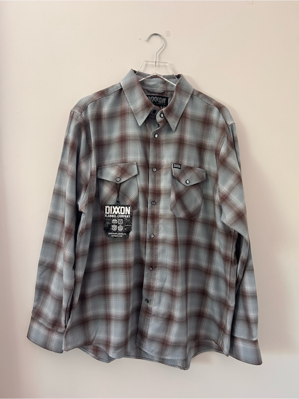 NWT Dixon Dawn Patrol Flannel Button Up Shirt Snap Blue Brown Sz XL